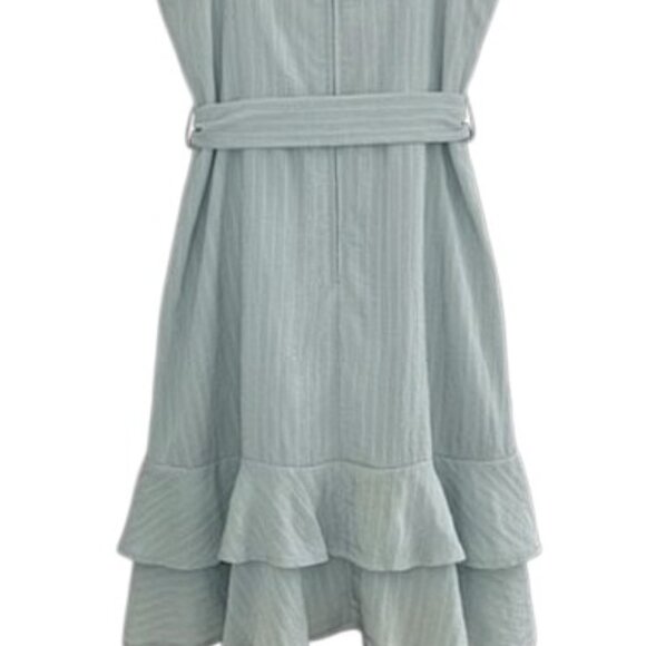 Altar'd State sage green ruffled mini fit and flare silhouette party dress S - Picture 5 of 8